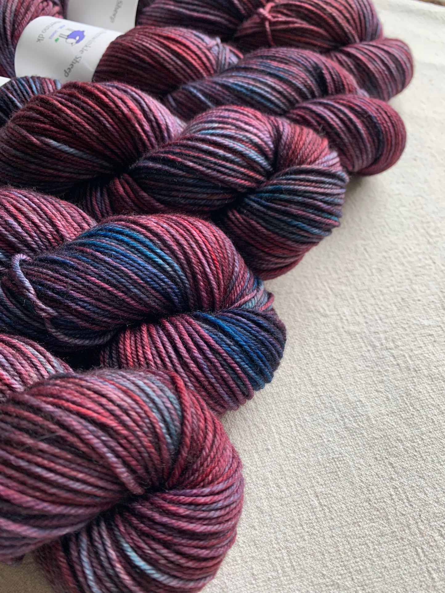 merino dk - one of a kind colorway with blues and purples