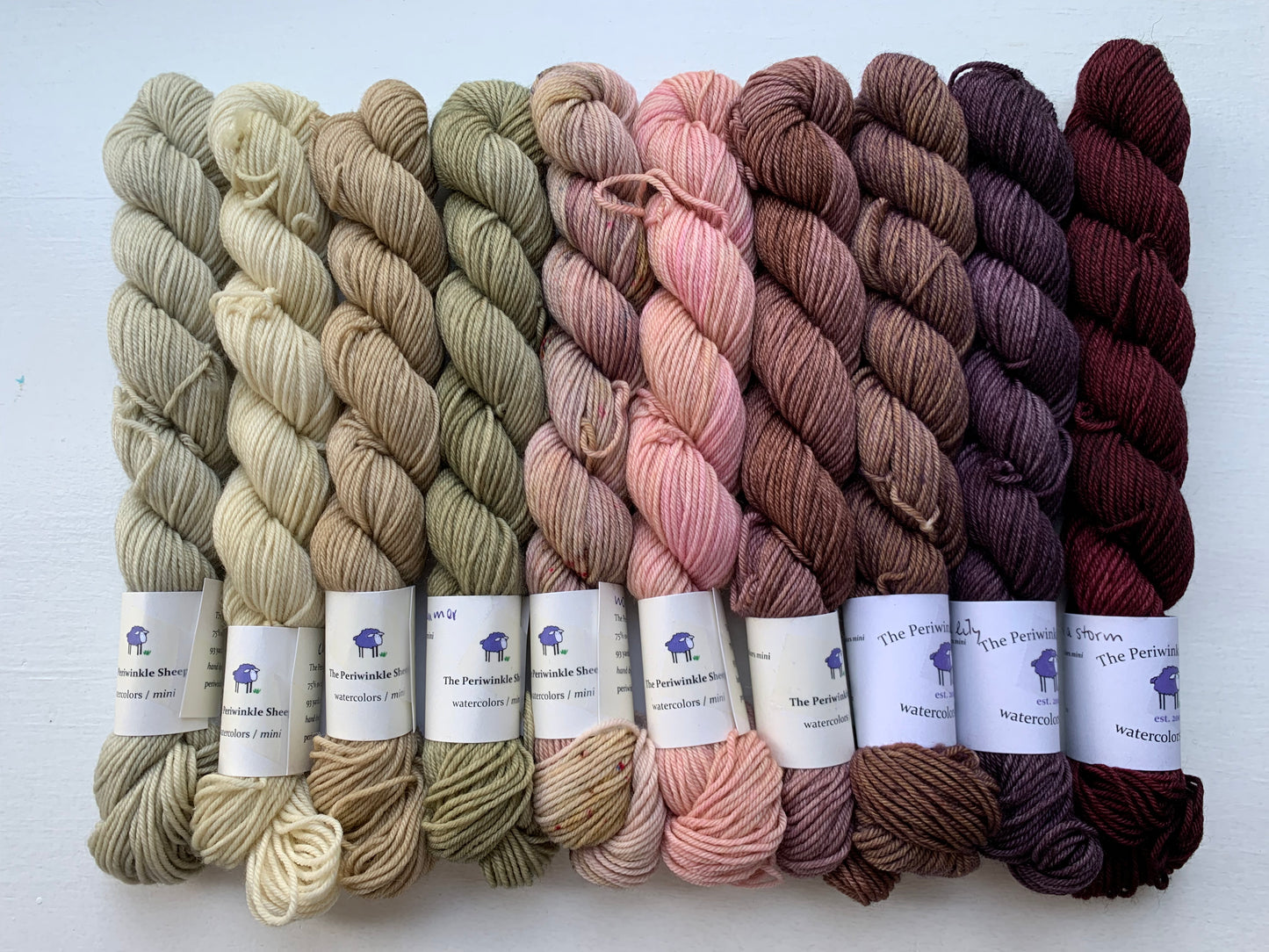 watercolors mini skeins - set of 10