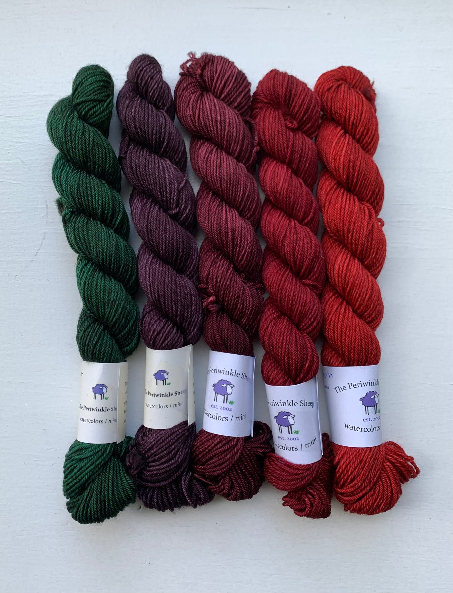 set of 5 - watercolors mini skeins