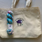 Periwinkle Sheep canvas tote bag