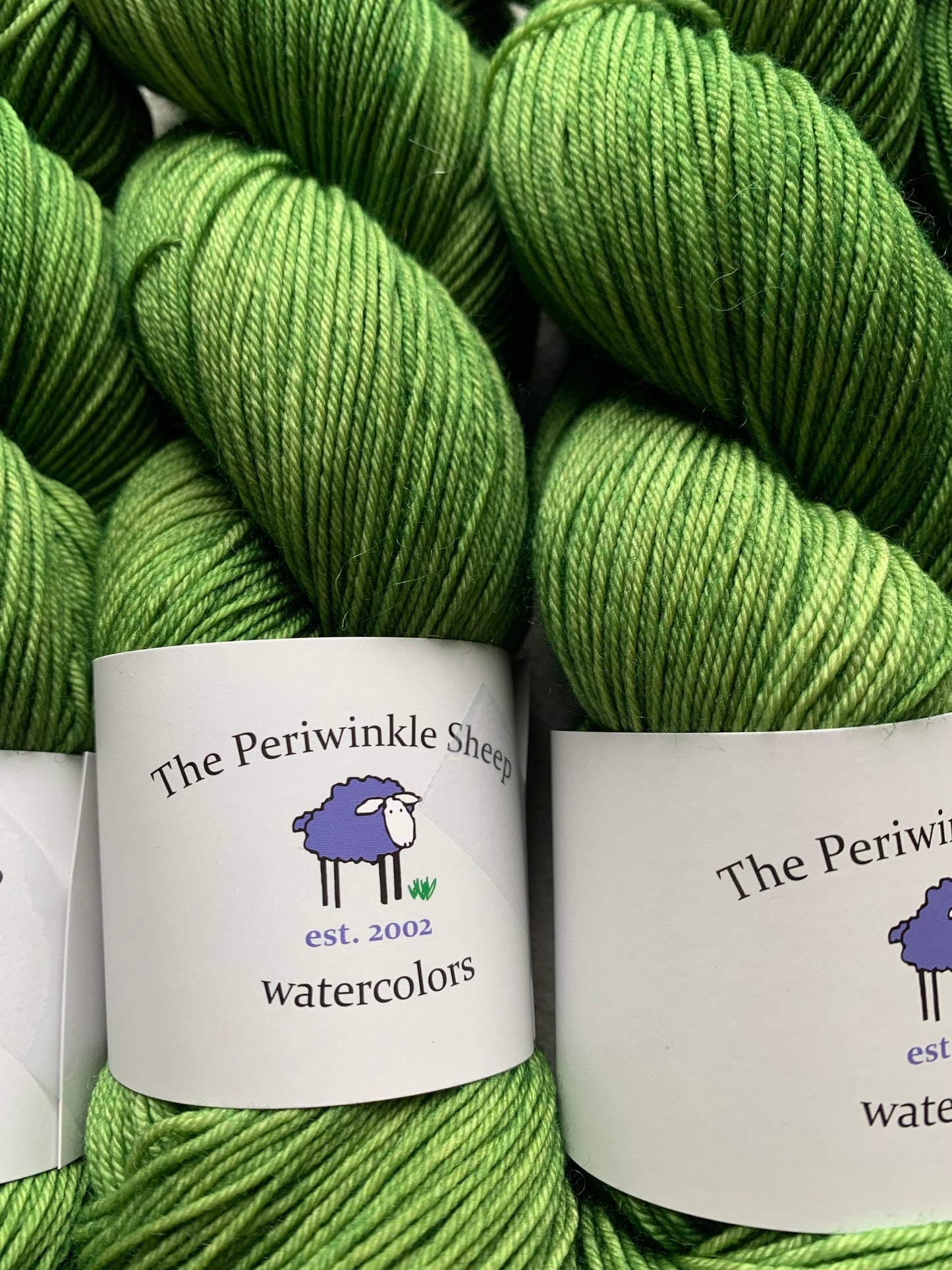 watercolors fingering weight - one of a kind green
