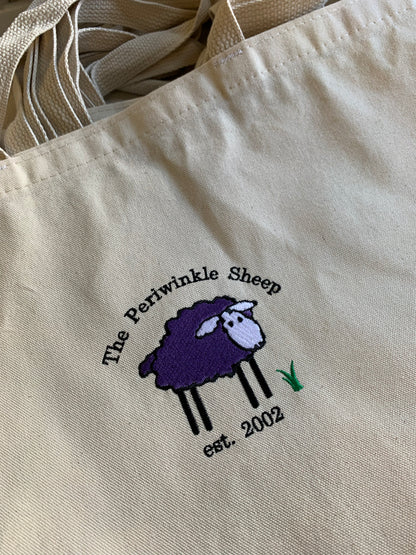 Periwinkle Sheep canvas tote bag