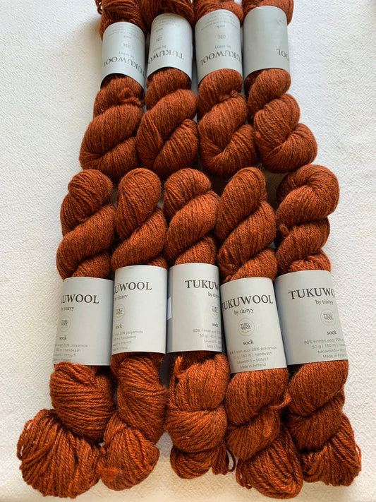 STASH SALE no. 32 - tuku wool sock - rust color