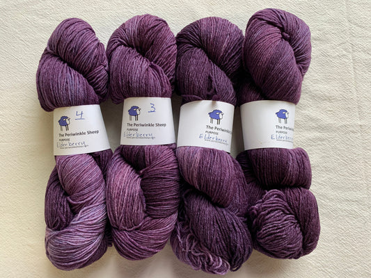 STASH SALE - Periwinkle Sheep “purpose” (discontinued) in colorway elderberry